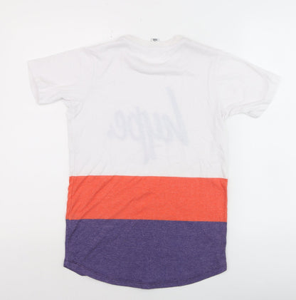 Hype Kids Girls White Orange Purple Colourblock T-Shirt 13 Years