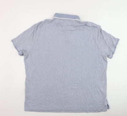 Marks and Spencer Men's Blue 2XL Short Sleeve Polo Shirt
