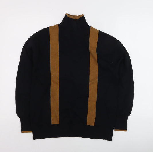 & Other Stories Men's Black XS High Neck Knit Pullover Jumper