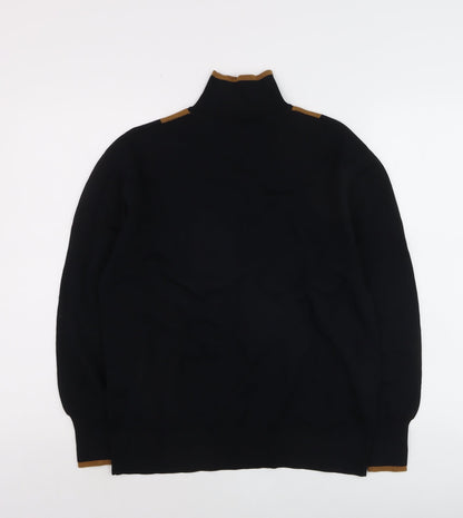 & Other Stories Men's Black XS High Neck Knit Pullover Jumper