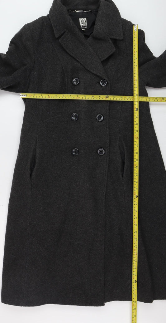 Debenhams Collection Petite Women's Black Wool Pea Coat Size 18 Petite
