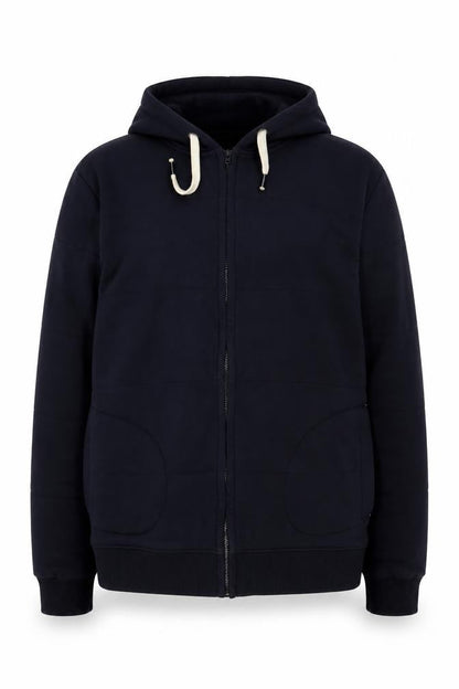 Front view of Next Men’s Blue Full Zip Hoodie 2XL Fleece Lined Sweatshirt