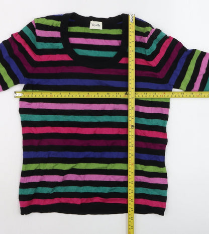 Viyella Women's Multicoloured Striped Wool Pullover Jumper M
