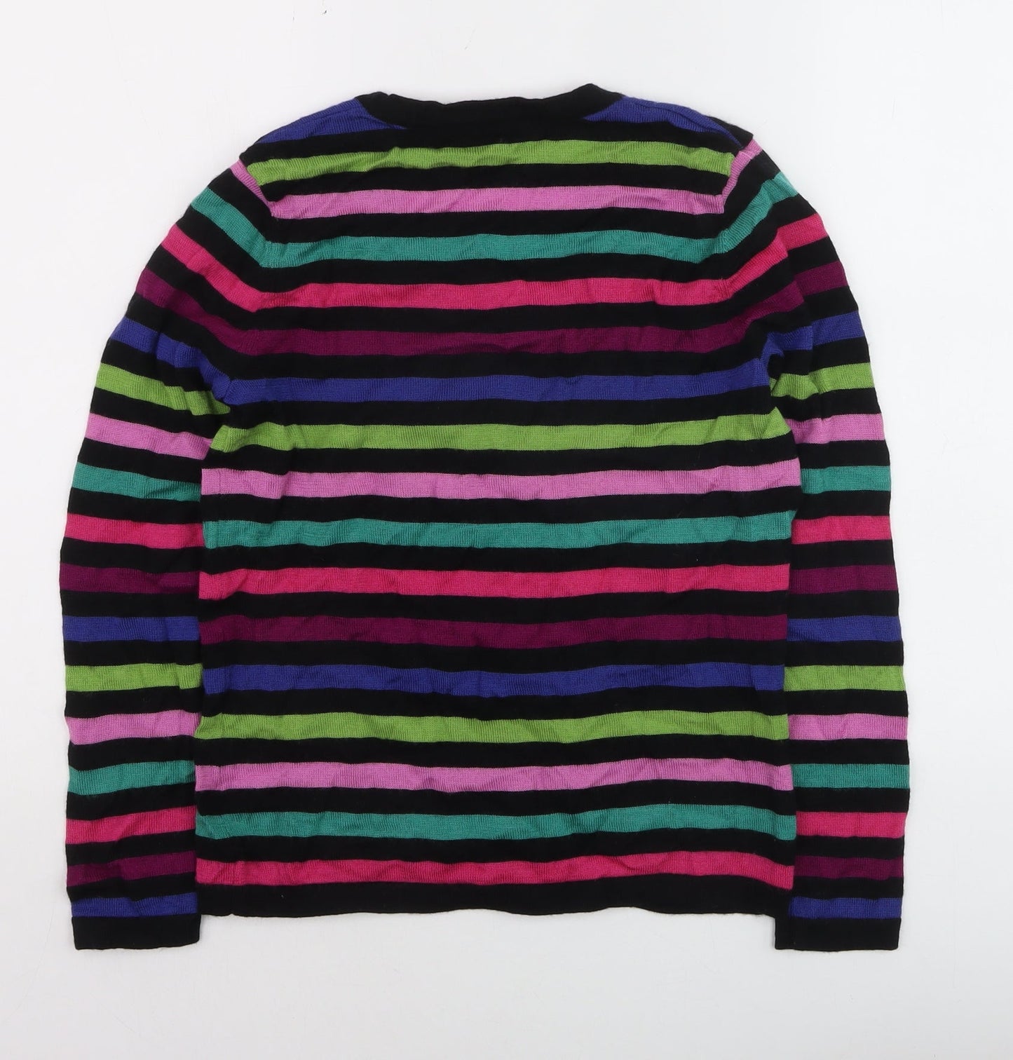 Viyella Women's Multicoloured Striped Wool Pullover Jumper M