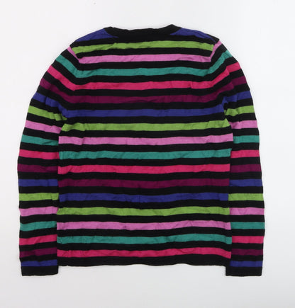 Viyella Women's Multicoloured Striped Wool Pullover Jumper M