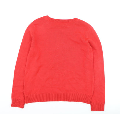 Marks and Spencer Womens Red Christmas Sequin Jumper Medium