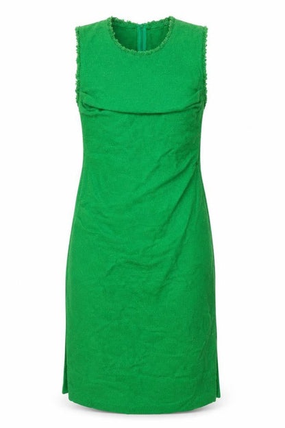 Zara Women Green Sheath Midi Dress Size 8 Fringe Detail