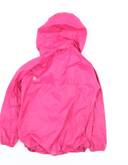 Mac In A Sac Girls Pink Waterproof Hooded Rain Coat Jacket 5-7 Years