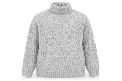Marks and Spencer Men's Grey Cable Knit Roll Neck Jumper Size S