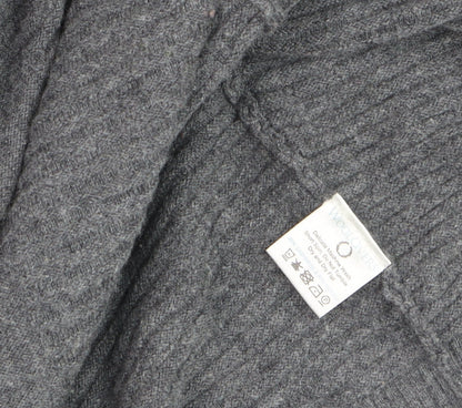 WoolOvers Womens Grey Cashmere Merino Wool Open Cardigan M