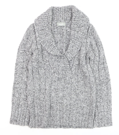 Wallis Women’s Grey Chunky Knit Cowl Neck Jumper Size 8