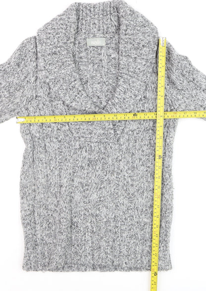 Wallis Women’s Grey Chunky Knit Cowl Neck Jumper Size 8