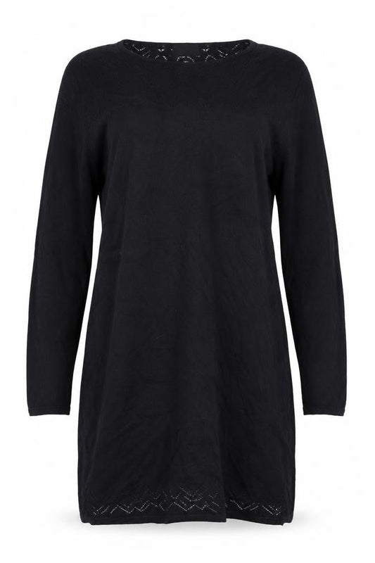 Cynthia Rowley Women’s Black Knit Shift Dress Size L Long Sleeve
