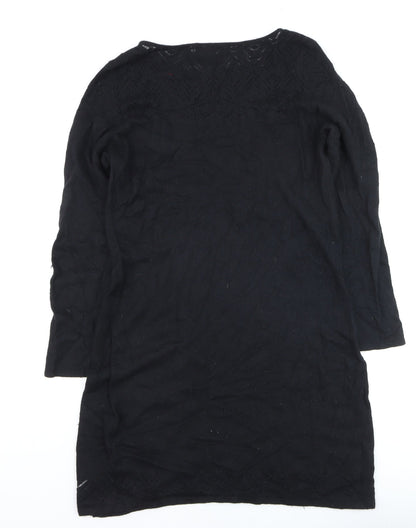 Cynthia Rowley Women’s Black Knit Shift Dress Size L Long Sleeve