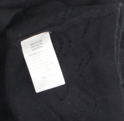 Cynthia Rowley Women’s Black Knit Shift Dress Size L Long Sleeve