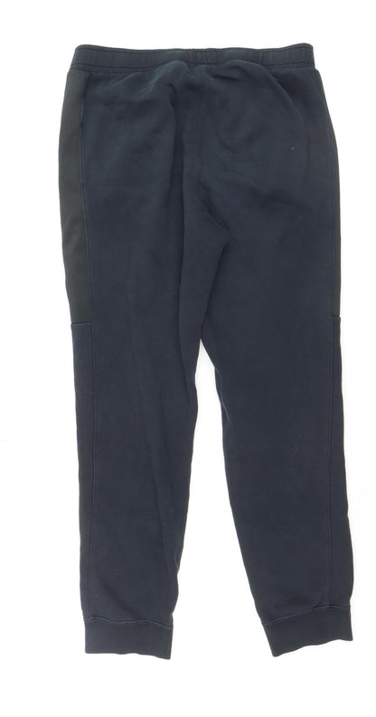 Nike Men's Black Jogger Trousers M Regular Fit Fleece Zip Pocket