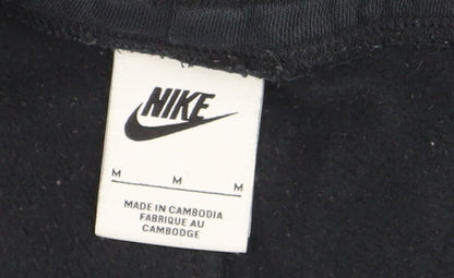 Nike Men's Black Jogger Trousers M Regular Fit Fleece Zip Pocket