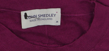 John Smedley Men's Purple Wool Crew Neck Jumper Size M
