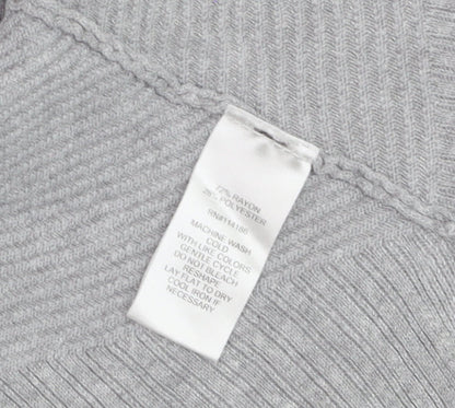 89th + Madison Women's Grey Long Sleeve Open Knit Cardigan Size L