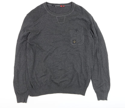 Duck and Cover Men’s Grey 2XL Cotton Crew Neck Pullover Jumper