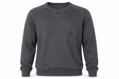 Front view of Duck and Cover Men’s Grey 2XL Cotton Crew Neck jumper