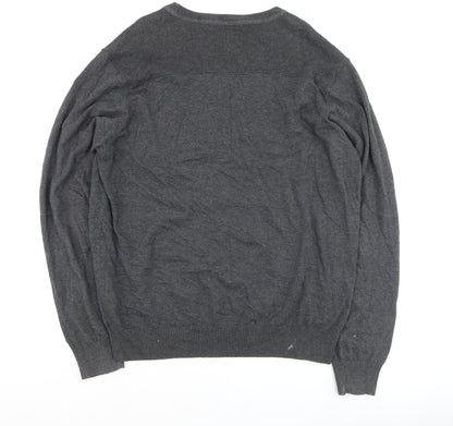 Duck and Cover Men’s Grey 2XL Cotton Crew Neck Pullover Jumper