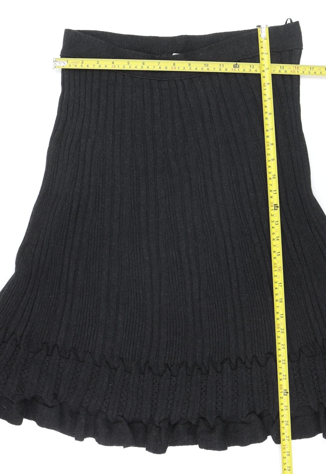 Marks and Spencer Per Una Women’s Black A-Line Knit Ruffle Skirt Size 16