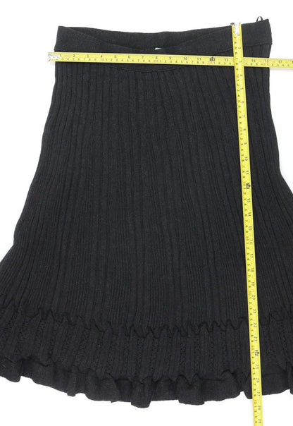 Marks and Spencer Per Una Women’s Black A-Line Knit Ruffle Skirt Size 16