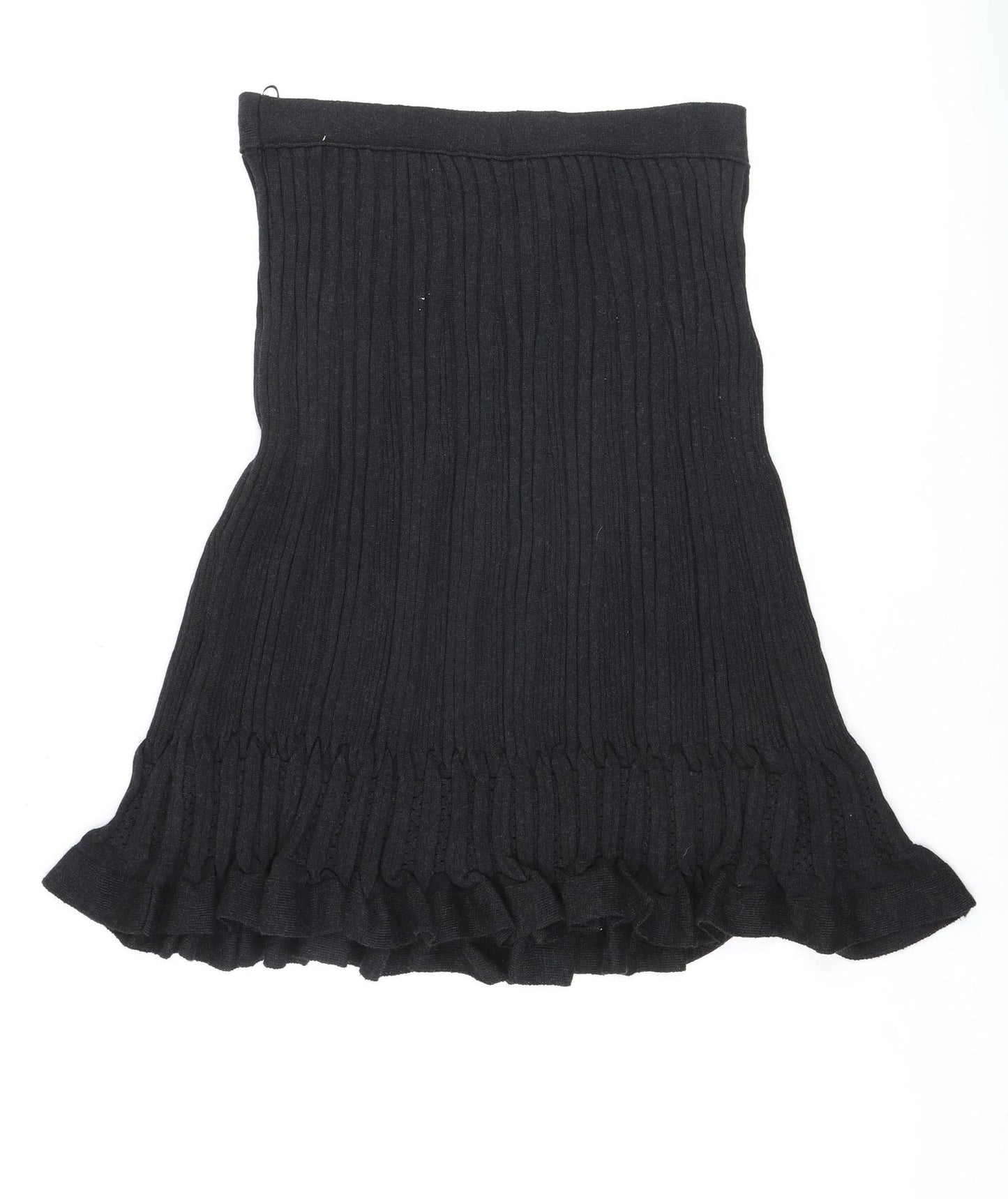 Marks and Spencer Per Una Women’s Black A-Line Knit Ruffle Skirt Size 16