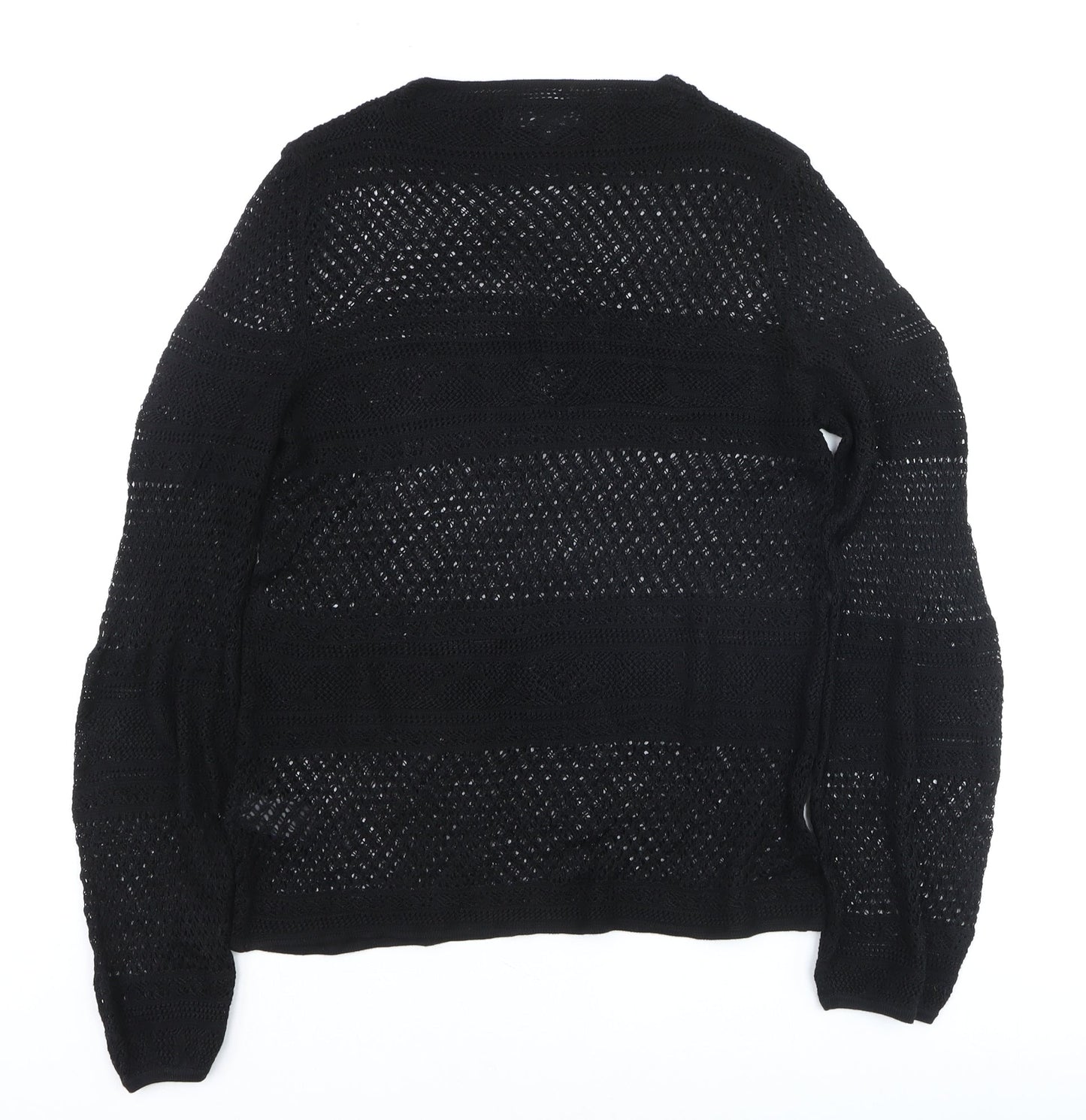 Next Women’s Black Open-Knit Cotton Blend Jumper Size 12