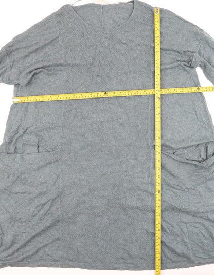 Seasalt Cornwall Women Grey Organic Cotton Long Sleeve Tunic Jumper UK 20