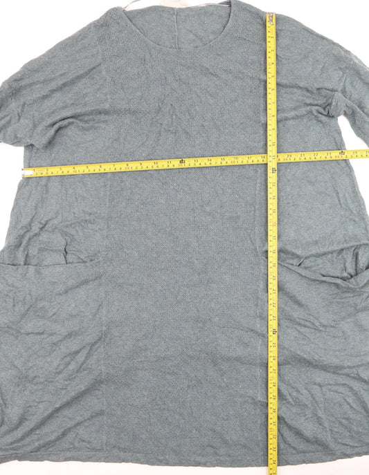 Seasalt Cornwall Women Grey Organic Cotton Long Sleeve Tunic Jumper UK 20