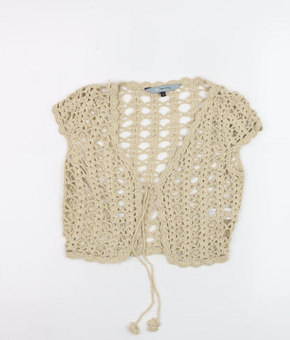 Red Herring Women’s Beige Crochet Shrug Cardigan Size 8