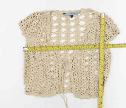 Red Herring Women’s Beige Crochet Shrug Cardigan Size 8
