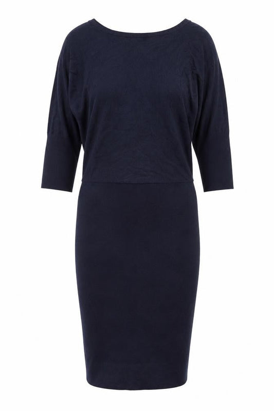 Jigsaw Women’s Blue Wool Bodycon Knit Dress XS 3/4 Sleeve