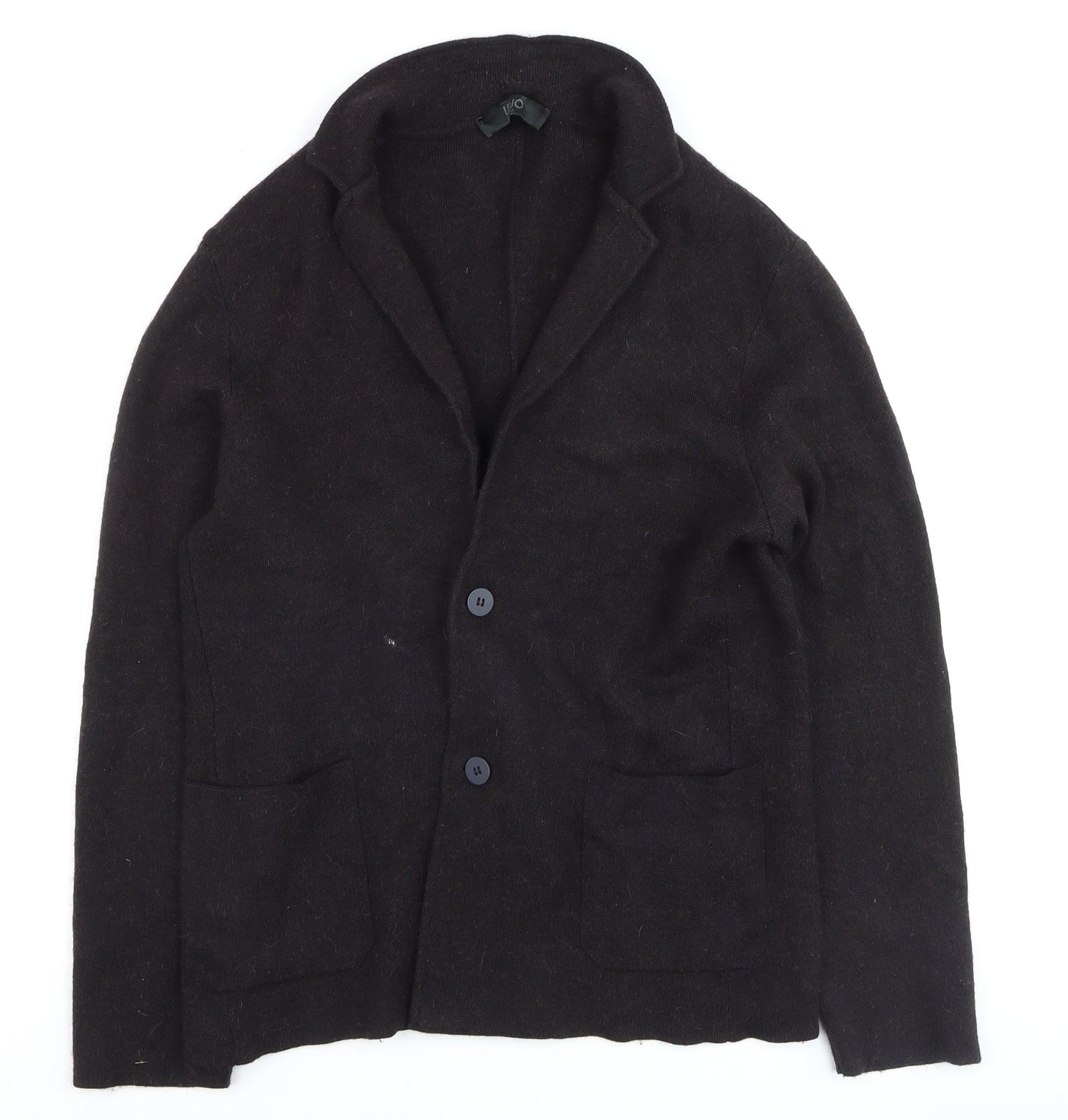Nino Rimo Women Black Wool Blend Notch Lapel Two-Button Blazer L