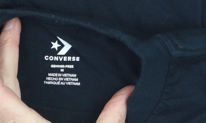 Converse Mens Black Medium Crew Neck Graphic Print T-Shirt