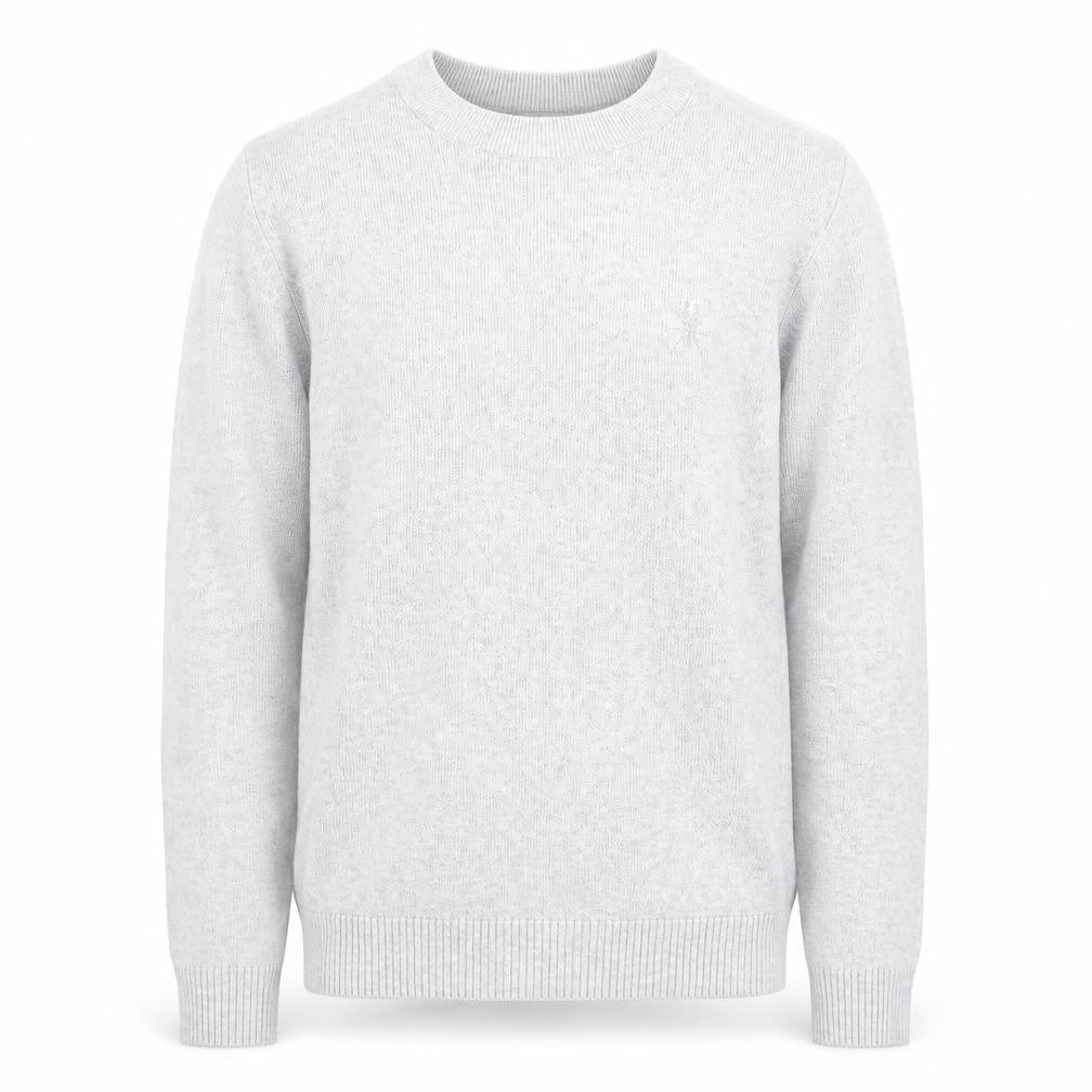 Front view of RESERVED Men's Grey Cotton Knit Crew Neck Jumper, size M