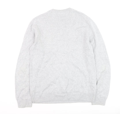 Reserved Men's Grey Cotton Knit Crew Neck Jumper Size M