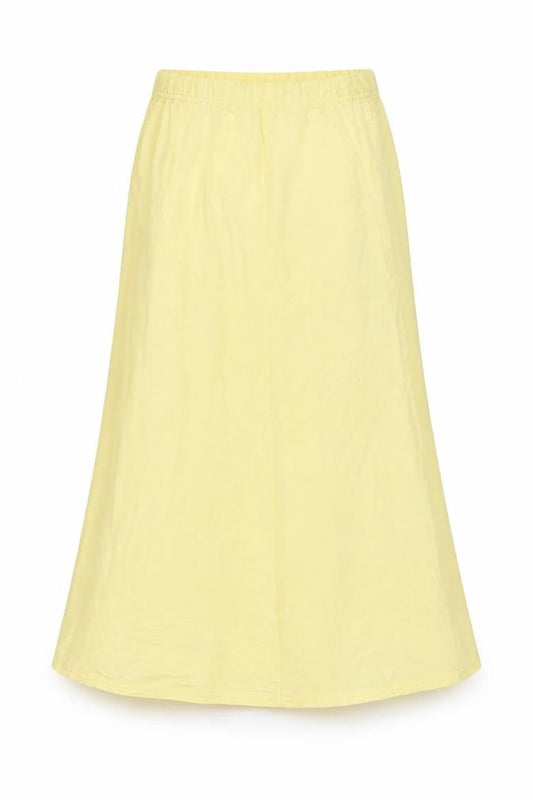 Front view of Stephen Women Yellow Cotton A-Line Midi Skirt Size 2XS Petite