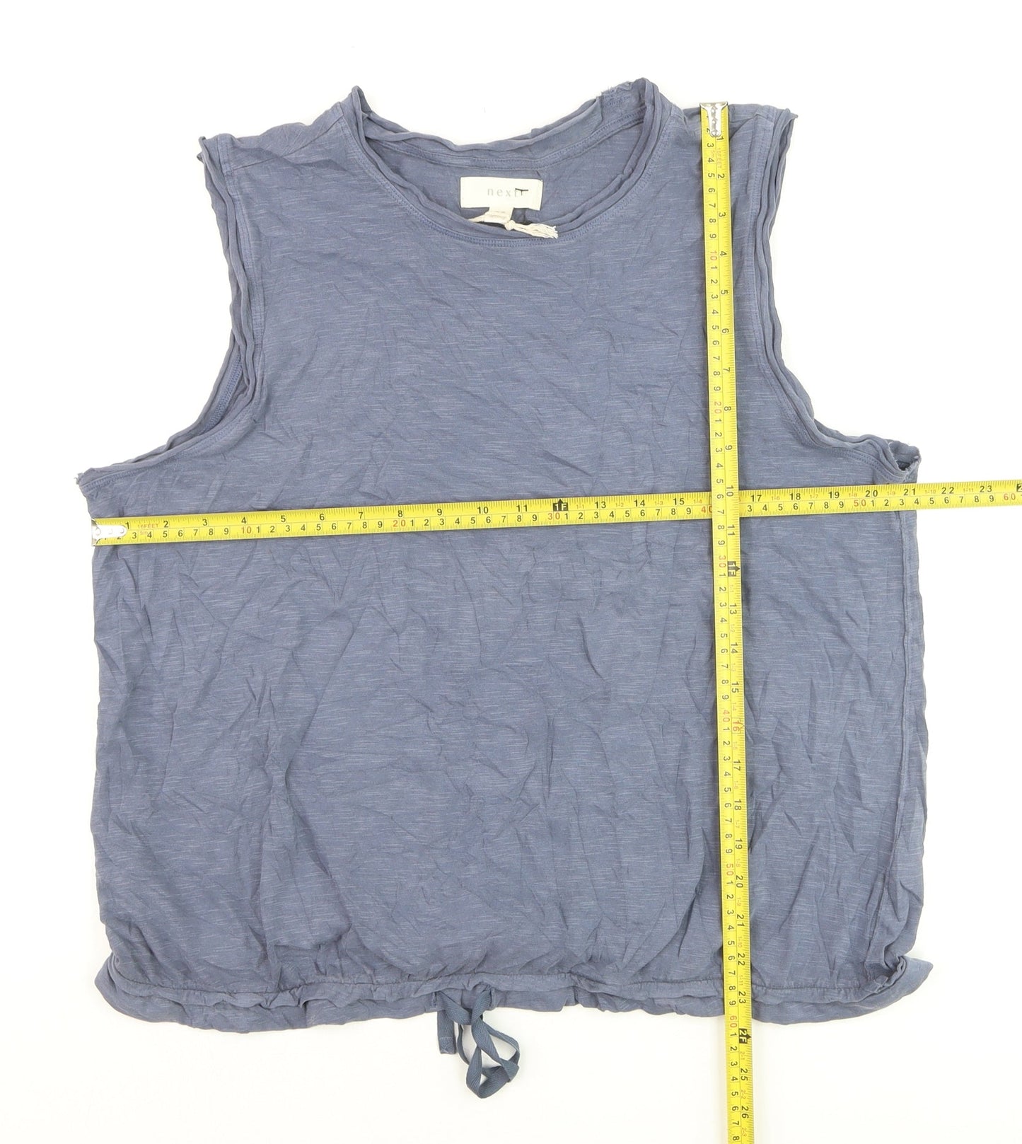 Next Women's Blue Cotton Sleeveless Tank Top UK 20