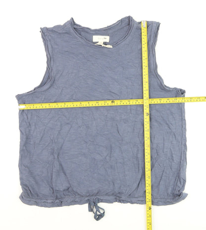 Next Women's Blue Cotton Sleeveless Tank Top UK 20