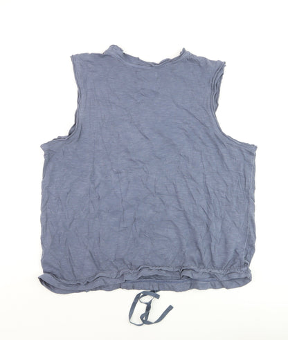 Next Women's Blue Cotton Sleeveless Tank Top UK 20