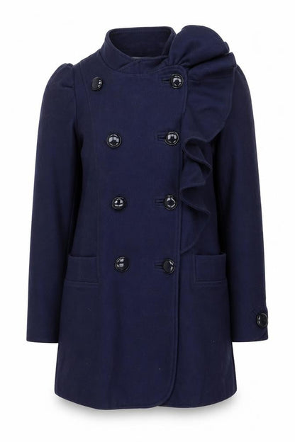 French Connection Women's Blue Wool Pea Coat Size 10 Double Breasted