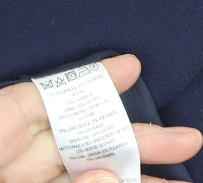 French Connection Women's Blue Wool Pea Coat Size 10 Double Breasted