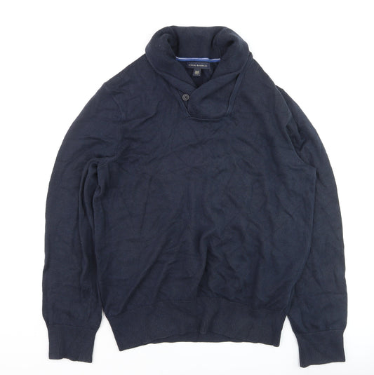 Banana Republic Men’s Blue Collared Pullover Jumper Size M