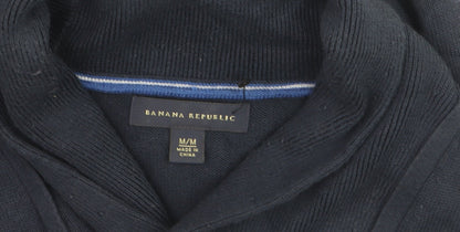 Banana Republic Men’s Blue Collared Pullover Jumper Size M