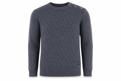 Firetrap Men's Grey Cotton Acrylic Crew Neck Button Jumper M