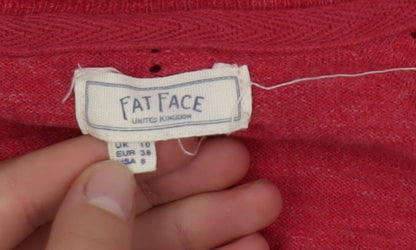 Fat Face Women’s Pink Cotton V-Neck Cardigan UK 10