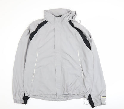 Adidas Men's Grey XL Windbreaker Jacket Hooded Water Resistant